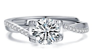 925银镶1克拉莫桑钻戒指SYR0207