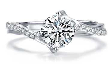 925银镶1克拉莫桑钻戒指SYR0206